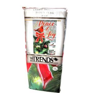 Carson Christmas Garden Flag Peace Joy Red Cardinal Large 28 x 40 Inches Fabric